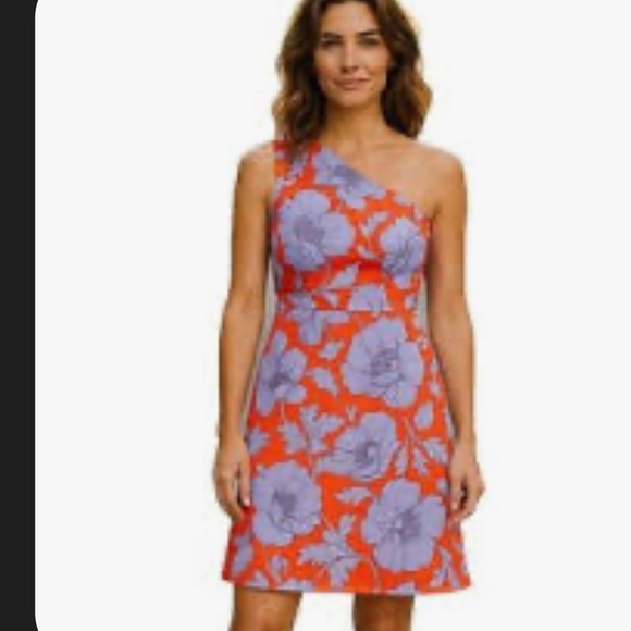 J. Crew Dresses & Skirts - J Crew one shoulder orange & lilac dress Size 10